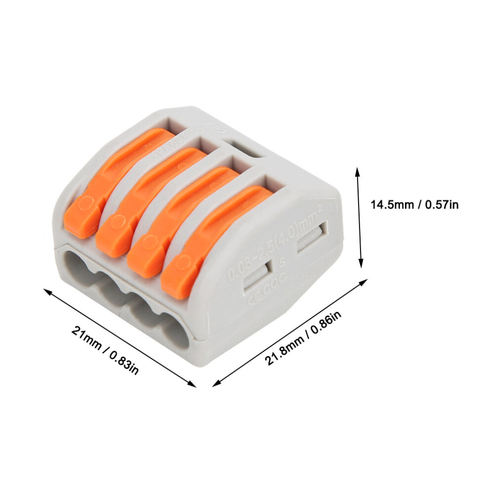 12 Pcs Pct-214 Connector Spring Terminal Block 4 Way Cable Connector 6951324791737