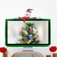 3D Christmas Cartoon 19-27inch Computer PC Monitor Display Frame Protective Case CoverSnowman