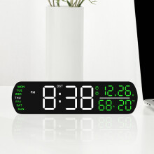 (Black shell green light) Multifunctional alarm clock electronic clock simple desktop digital clock watch