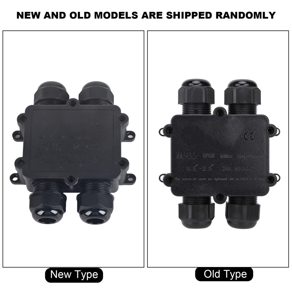 Plastic Waterproof Junction Box M686 Outdoor Cable 4-Way H Type Electrical Junction Box Ip68 7901324794510
