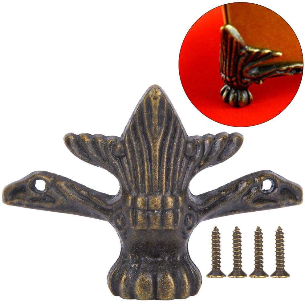 4Pcs Zinc Alloy Wooden Box Feet Leg Hardware Furniture Leg Corner Protector 6901324796331
