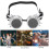 ABS Steampunk-Goggles 150x60mm helles Silber 6
