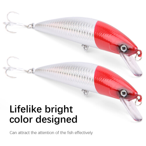 2 Stück sinkender Minnow-Köder 5# ABS 102 g Zungenplatte 2