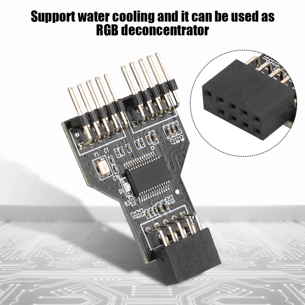 Usb2.0 9Pin To Dual 9Pin Expansion Adapter Card Hub Converter For Winxp/Vista/Win7/8/10 9451324796833