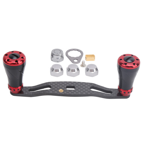 95 mm Spinnrollen-Handgriff – 10,5 cm, Schwarz/Rot 1
