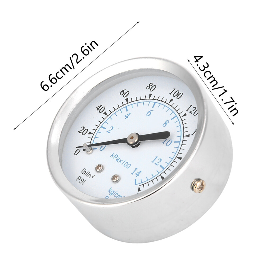 0-14Kg/Cm 0-200Psi Dual Scale Pressure Gauge 1/8Npt Back Connection 7901324798341