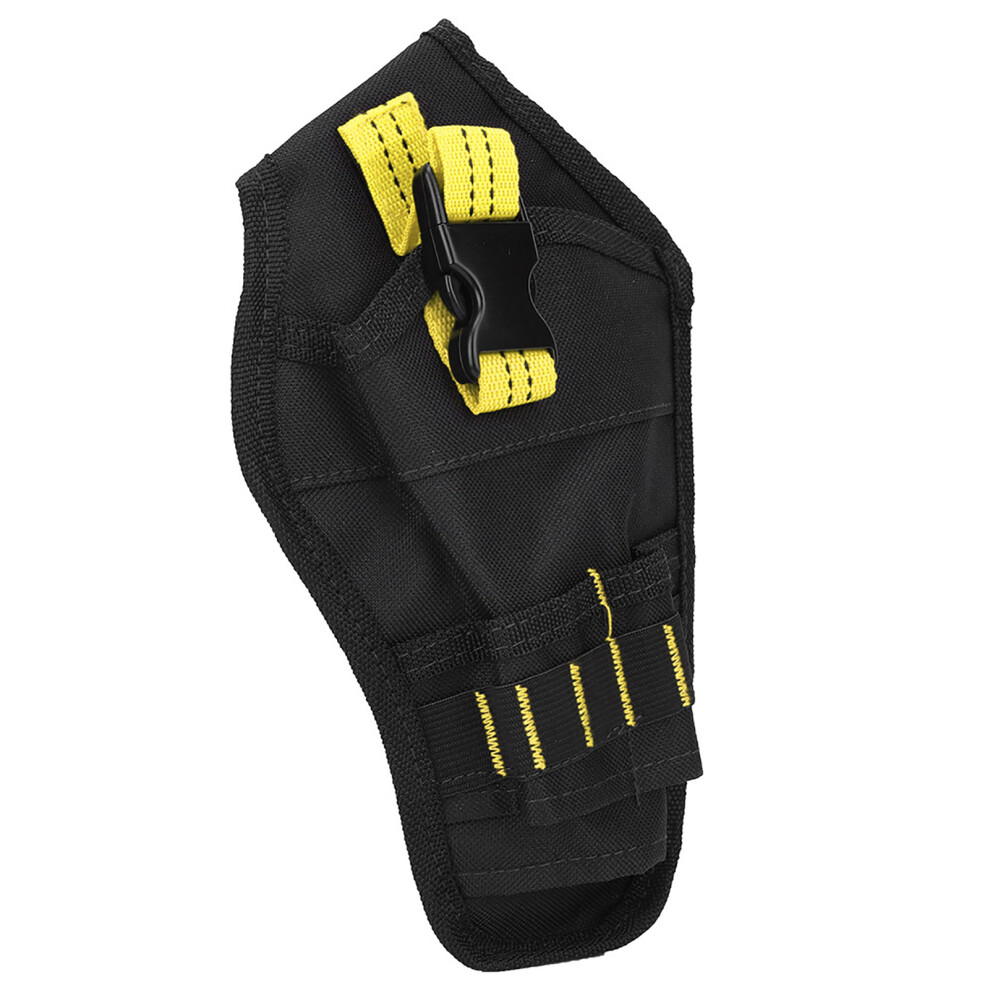 Portable Oxford Cloth Mini Waist Bag Drills Holder Storage Pouch For Electric Drill Tool(Black&Yellow ) 9481324797943
