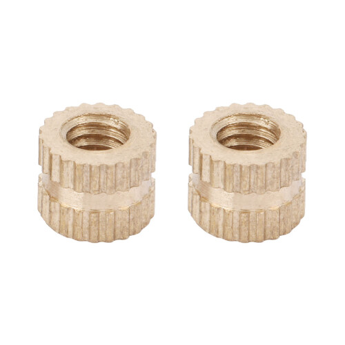 M4 Brass Cylinder Knurled Round Molded in Insert Embedded Nuts (M4*6*6.3; 30pcs)