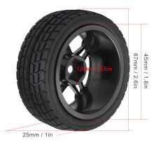 2pcs 1/10 RC Truck Rubber Tire Wheel Tyre for ZD Racing On road Car Blue
