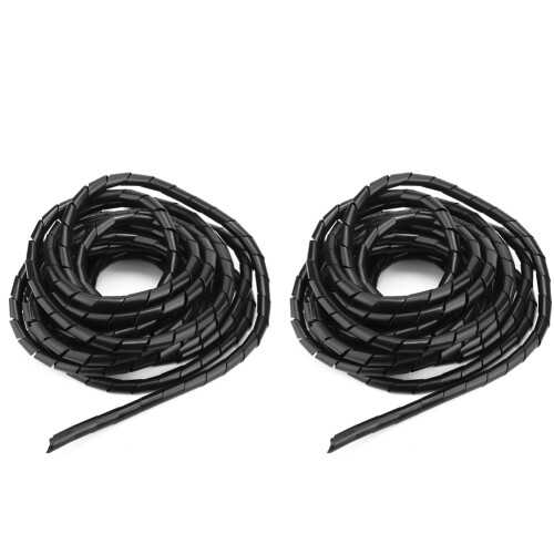 2 Package Wire Protector Spiral PP Wire Cable Protection Accessory Wire SleeveBlack 12mm 1