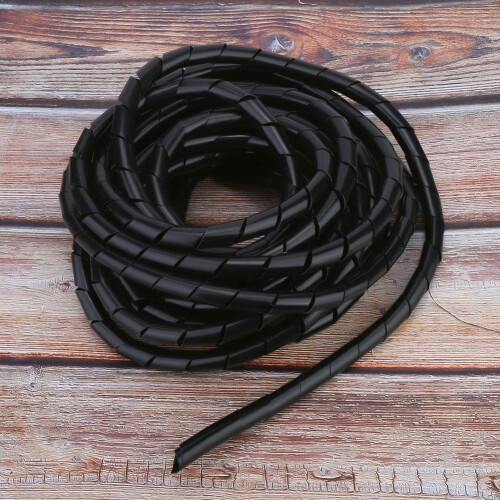 2 Package Wire Protector Spiral PP Wire Cable Protection Accessory Wire SleeveBlack 12mm 2