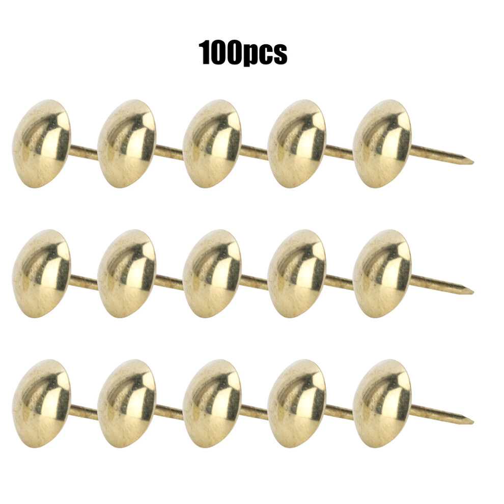 100Pcs Upholstery Nail Antique Brass Iron Furniture Decorative Drawing Pin Accessories 11X17mmgold 4661324799368