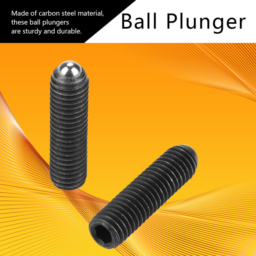 10Pcs M8 Screw Thread Hex Socket Carbon Steel Ball Spring Plungers Set (M8*30) 9361324800853