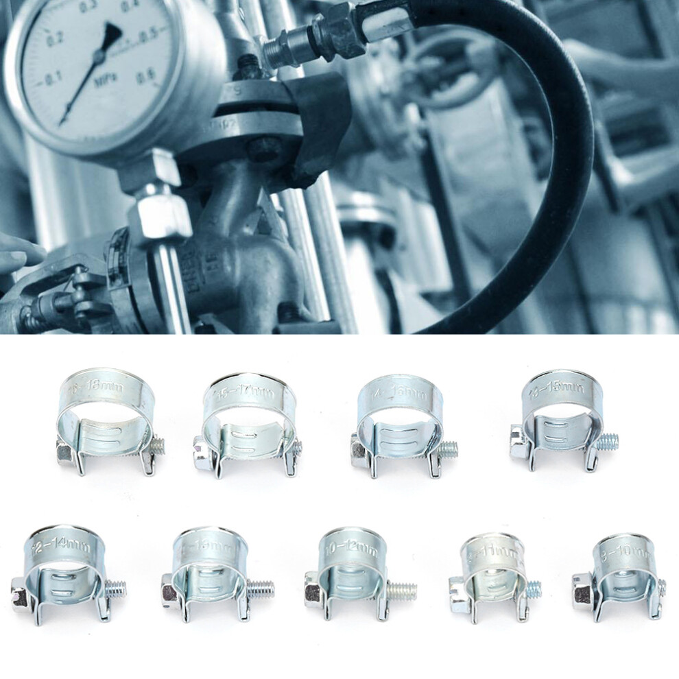 135Pcs Zinc Plated Mini Fuel Hose Clamps Line Tube Pipe Clips 8-18Mm 4641324801056