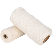 2Pcs 100M Macrame Cord Cotton Rope Single Strand Twisted String Craft Cotton Yarn for DIY