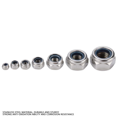 170pcs box Stainless Steel Self locking Hex Nut Fastener Lock Nuts 2