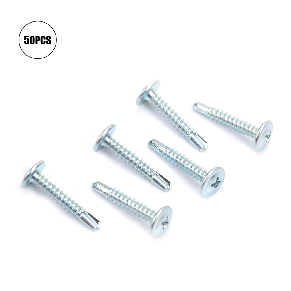 50Pcs M4.2 Truss Head Self Drilling Self Tapping Screws Set Drilling Tail Screw (M4.2*19) 9471324801627