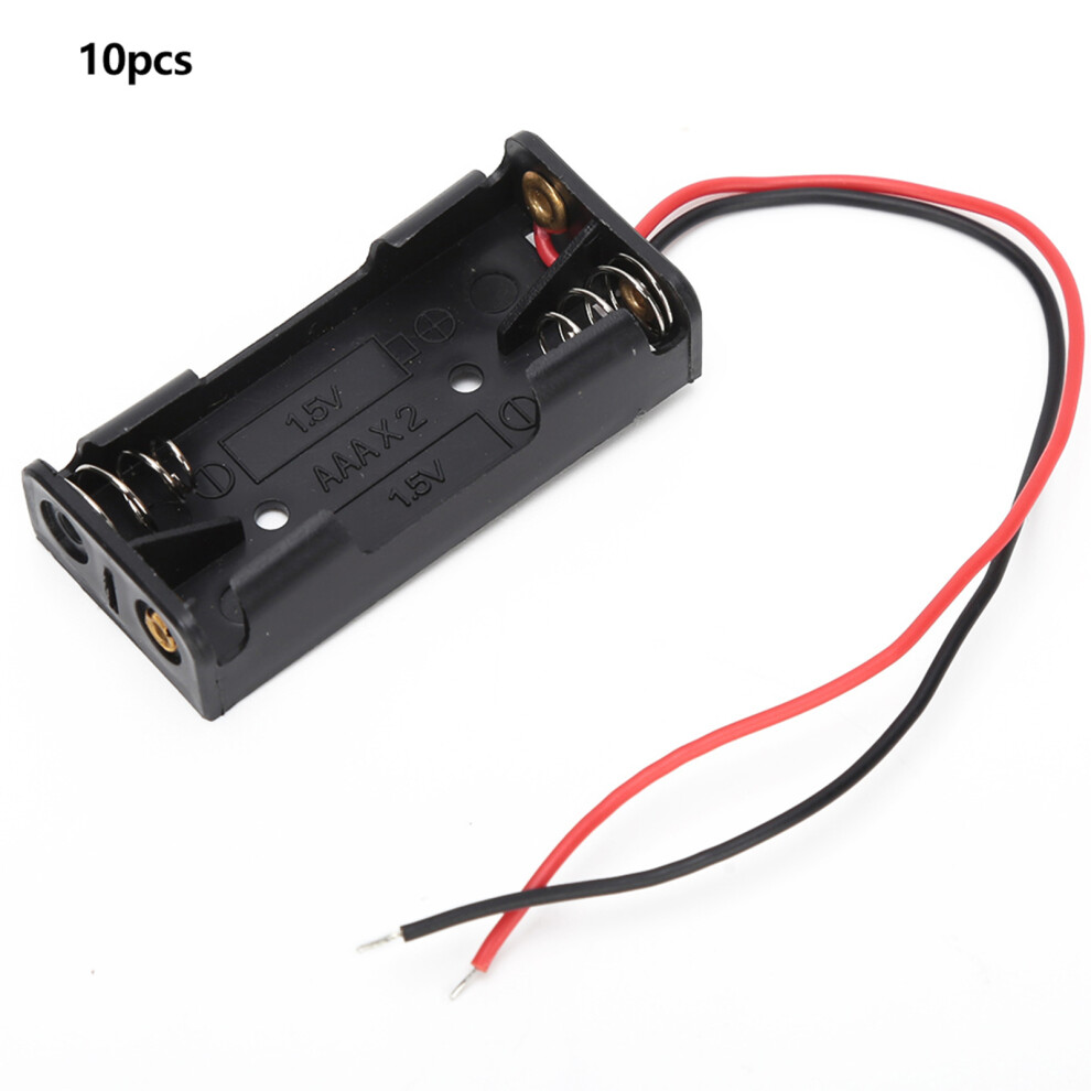 10Pcs 2X 3X Aaa Battery Holder Battery Power Case Plastic Box With Wire Lead2x Aaa 9371324801224