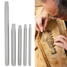 5Pcs Alloy Steel Chisel Set Straight Shank Cement Drill Woodworking Carving Knife Tools