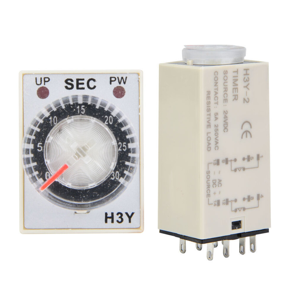 Time Relay 24V Dc, H3y-2 Delay Timer, Time Control Switch 30S 9381324801742