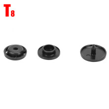 1000 Sets Harz-Druckknopf T8 14mm Schwarz