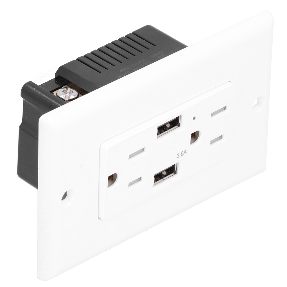 Gfci Usb Slim Receptacle Outlet Ground Fault Circuit Interrupter Ac125v Ldurl15a A+A 3.6A 7691324801720