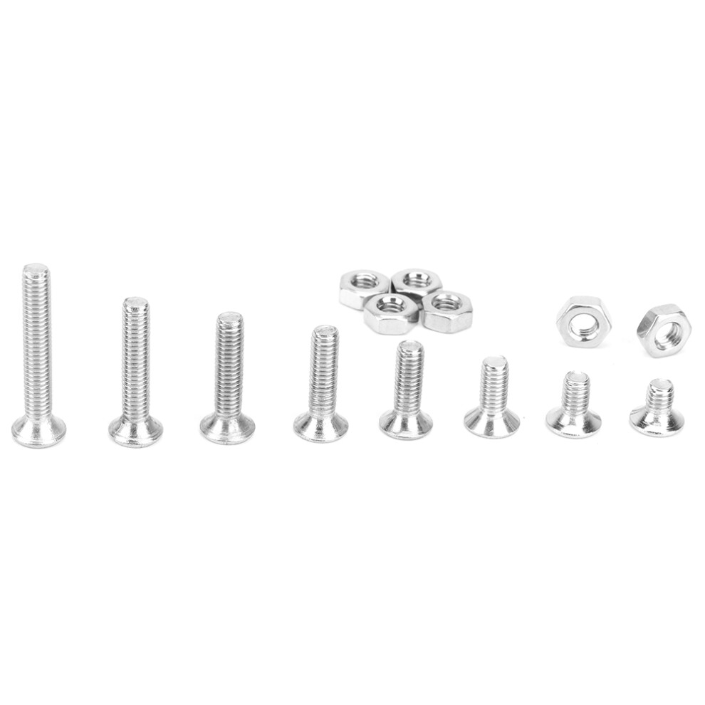 340Pcs M3 Hex Socket Flat Head Stainless Steel Ss304 Screw Bolt Nut Assortment Set 7631324801528