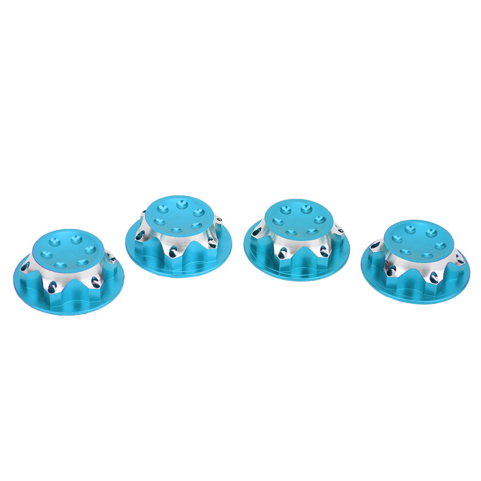4Pcs 17Mm Aluminium Alloy Dust Proof Hub Nut Wheel Accessory For 1/8 Rc Car Model( ) Blue 4341324805305