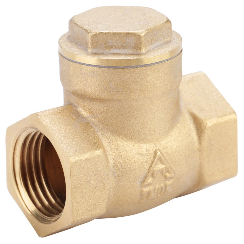 Golden Brass One Way Female Thread Swing Check Valve Brass Check Valve Parts (Dn15) 3581324805610