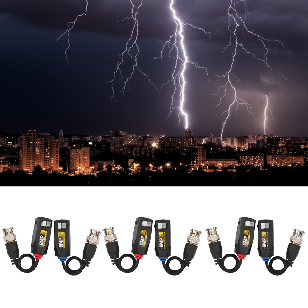 6Pcs Video Power Balun 8Mp Anti Thunder Transmitter For Cvi/Tvi/Ahd/Cvbs Transceiver 7901324805995