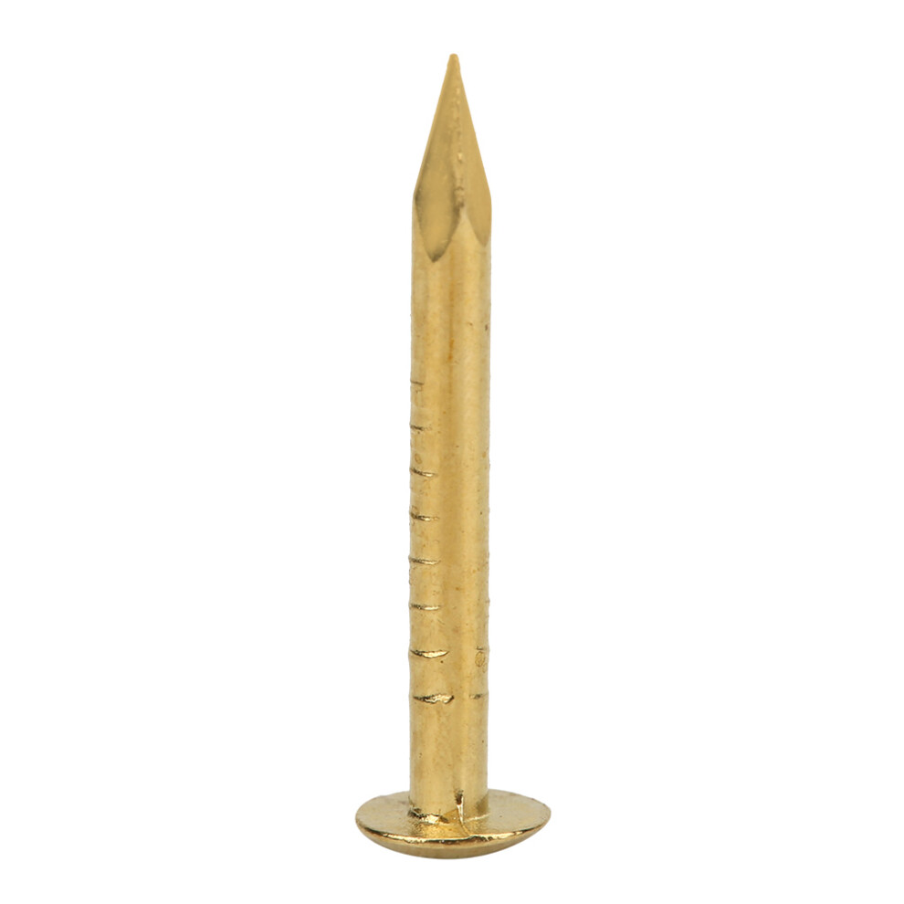 100Pcs Round Head Nail Brazen Brass Vintage Diy Craft Fastener Installation Accessories15mm Length 4601324807014