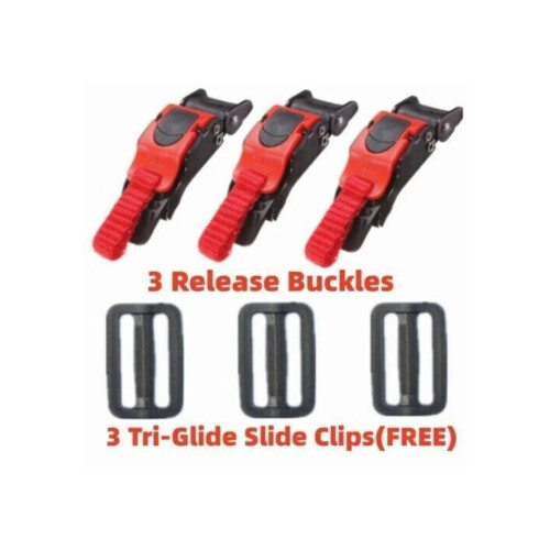 Motorcycle Bike Helmet Quick Release Clip Chin Strap Pull Buckle Replacement 3x New 1