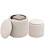 Homcom HOMCOM Modern Fabric Storage Ottoman with Removable Lid, Set of 2, Cream White 9