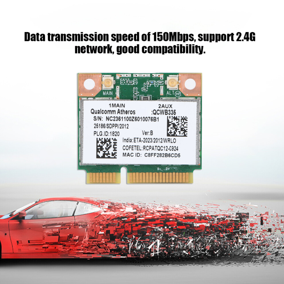 For Qualcomm Atheros Ar9565 Qcwb335 150M Mini Pci E Bluetooth Wireless Network Card Universal 6941324808948