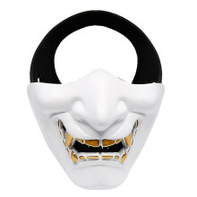 Gyfdym Airsoft Half Face Masks,evil Demon Monster Kabuki Samurai Hannya Oni Half Face Protective Masks For Masquerade Ball,halloween,cs War Game