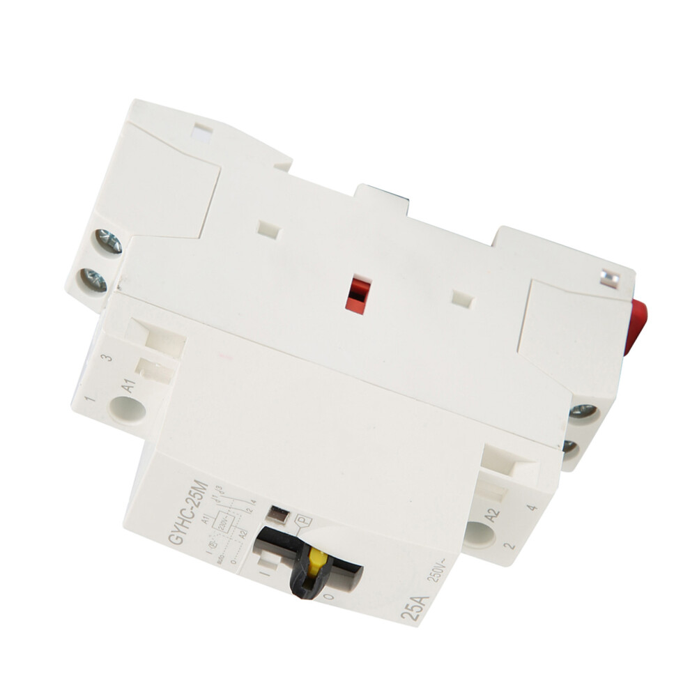 2P 25A 220V 50Hz Din Rail Household Ac Contactor With Manual Control Switch 8401324810139