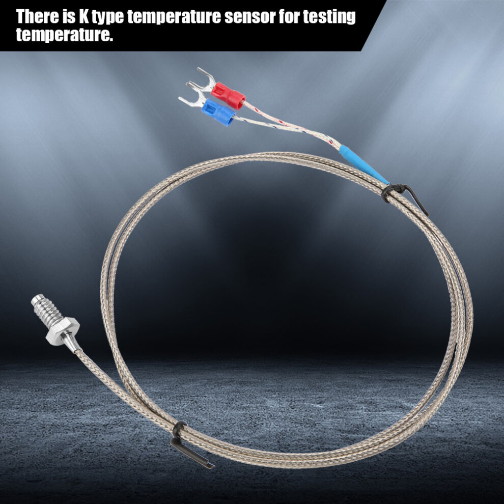 1M Length M6 BSW Screw Thread Temperature Measuring Probe K Type Thermocouple Cable
