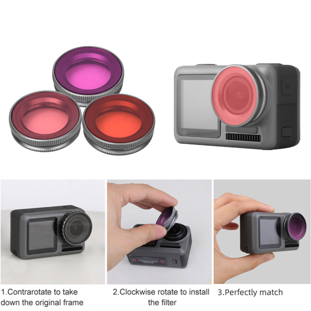 SUNNYLIFE OA FI181 3Pcs Multi Layer Coating Lens Diving Filter Kit Accessory for OSMO Action Sports Camera