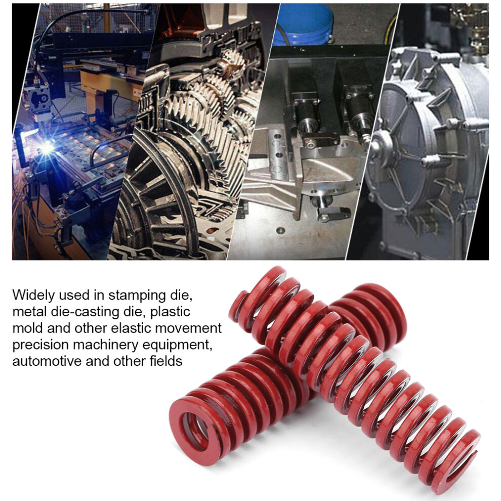 2Pcs Od 10Mm Id 5Mm High Accuracy Steel Medium Load Mould Die Spring (Tm10*35Mm) Red 8261324811013