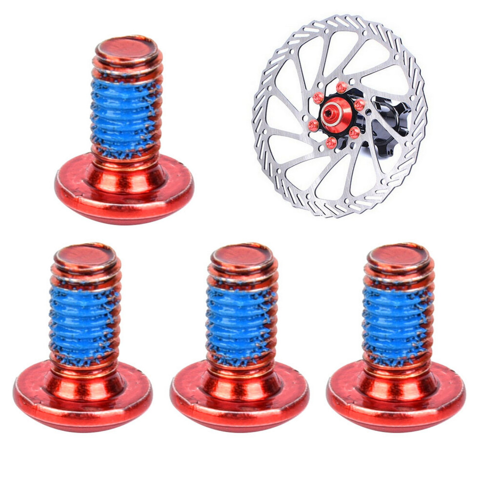 12Pcs Heavy Duty Steel Bike Bicycle Disc Brake Rotor T25 Screws Cycling Accessory Red 8791324811305