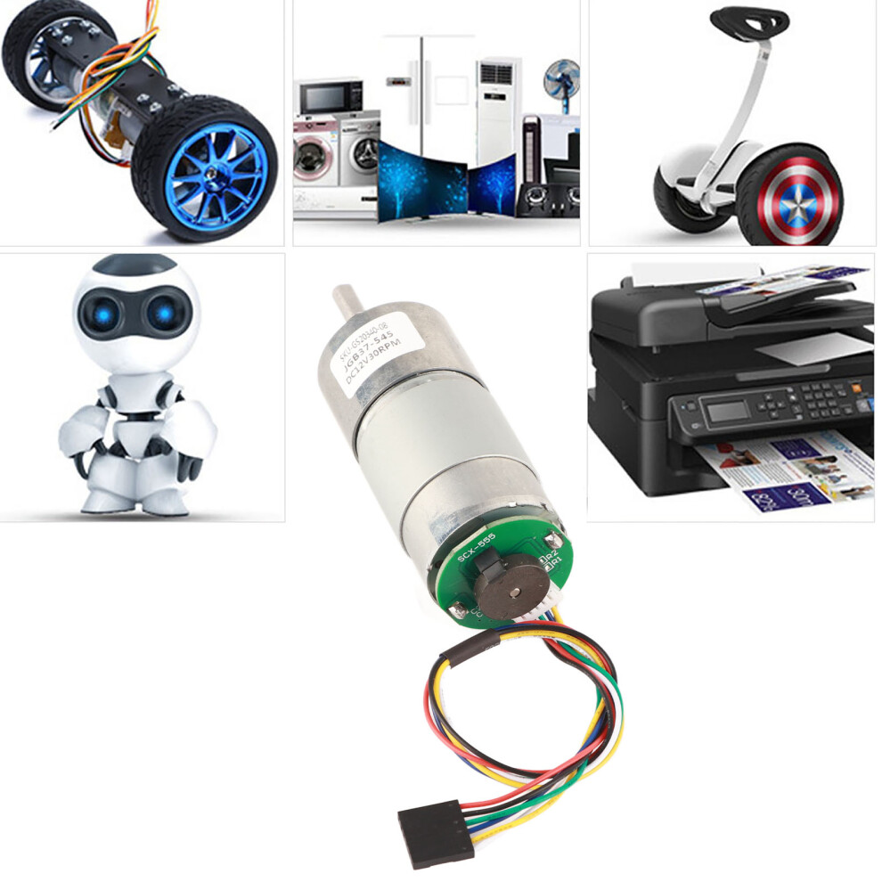 Large Torsion Gear Motor With Encoder 12/24V Power Speed Reduction Motor(12V 30 Rpm) 7901324811439