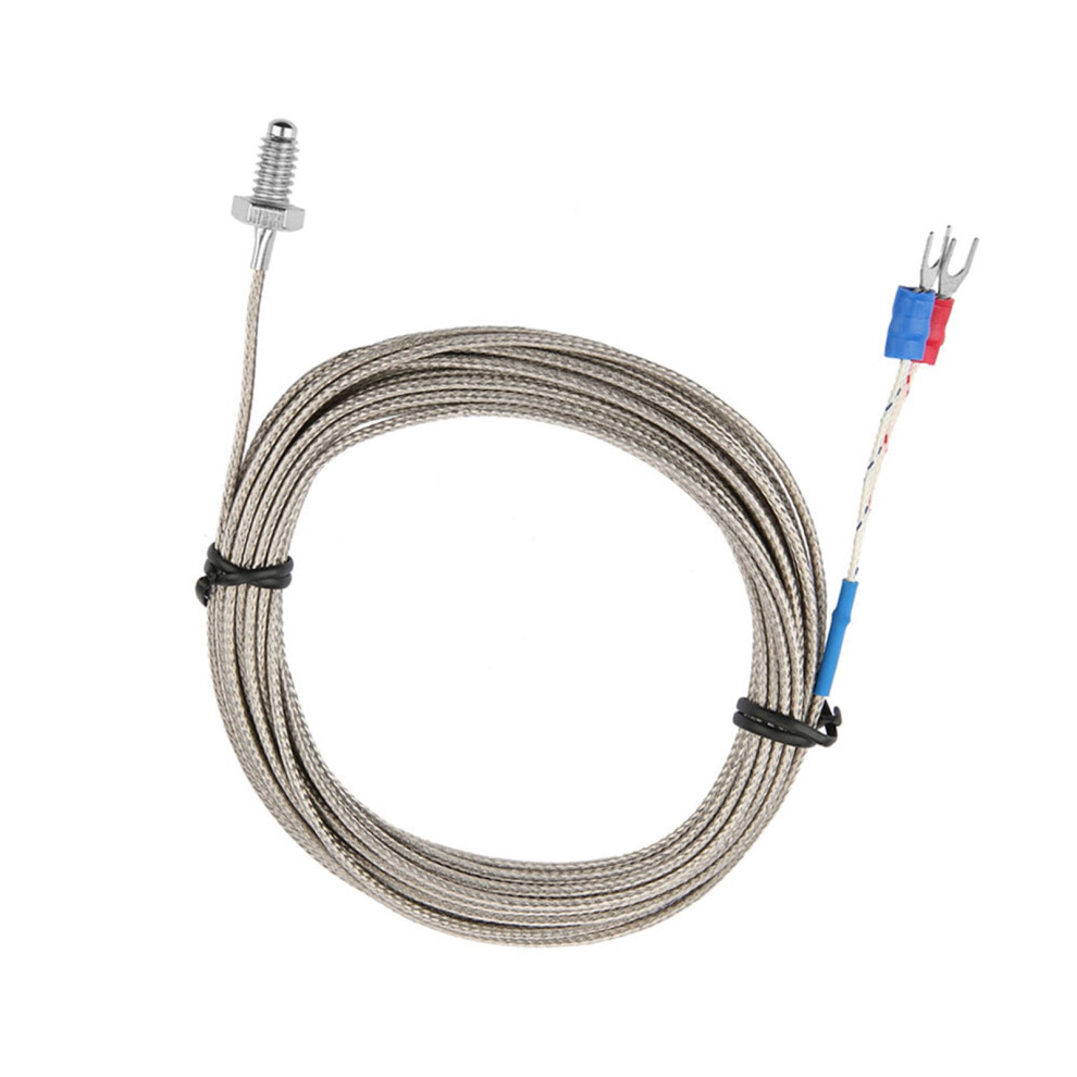 5M Length M6 BSW Screw Thread Temperature Measuring Probe K Type Thermocouple Cable