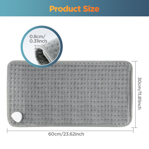 (British, 30*60cm) Single Electric Blanket 10 Heat Settings 4 Timer Modes Heating Pad EU/UK 30x60cm Warm Therapy 2