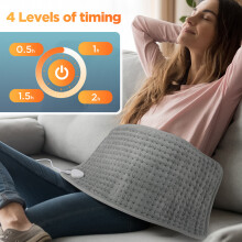 (British, 30*60cm) Single Electric Blanket 10 Heat Settings 4 Timer Modes Heating Pad EU/UK 30x60cm Warm Therapy