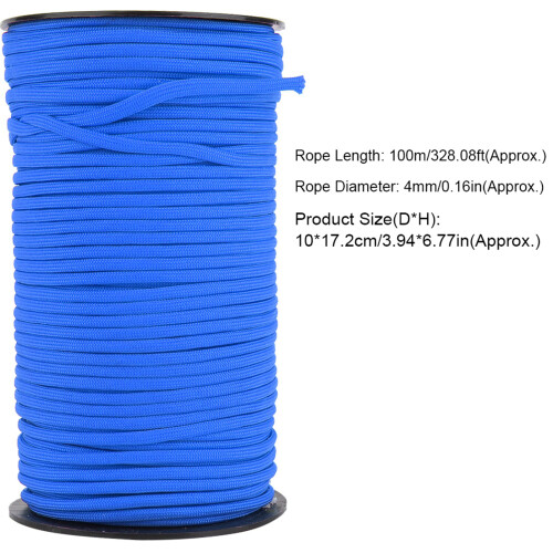 100 m 4 mm Außenkletterseil, 7-Leiter - Blau