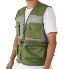 Militärweste L, Mesh mit mehreren Taschen, Militärgrün