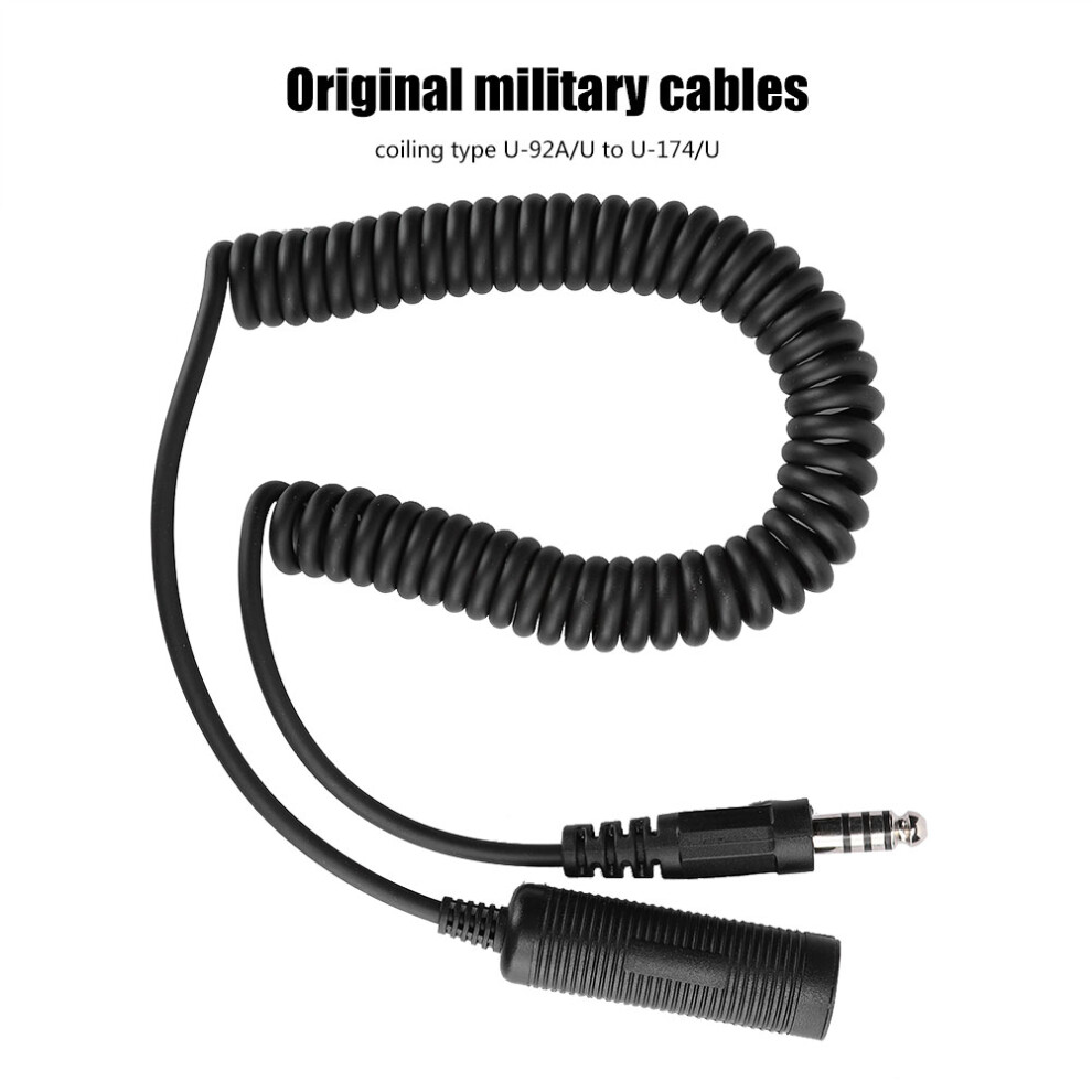 U-92A/U To U-174/U Helicopter Military Headphone Extension Line Cable 9381324816739