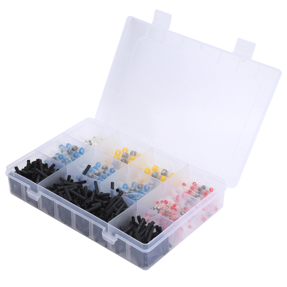600Pcs Waterproof Solder Sleeve Crimp Terminal Heat Shrink Solder Butt Connector Tube Set 7661324818400