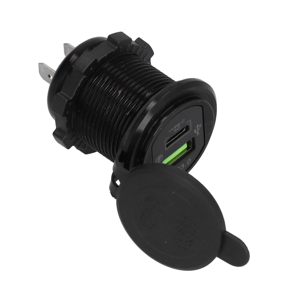 Modified Car Charger Pd+Qc3.0 Smart Fast Charge Tpye C Aluminum Alloy Shell Backlight Black/Green 4691324819322