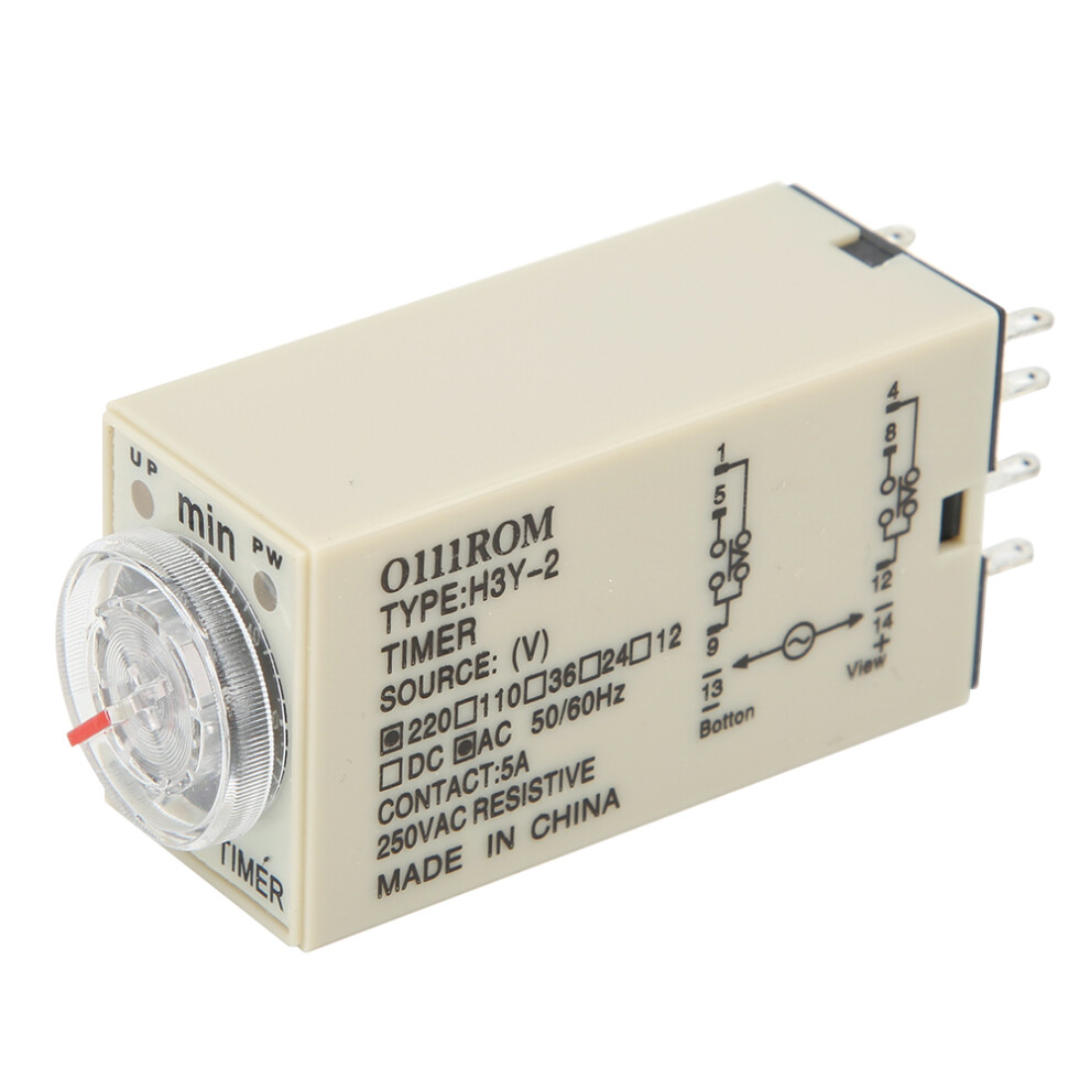 H3y-2 Delay Timer 8 Pin Timer Relay 0~60 Minutes Dial Type 5A For Multiple Purpose (220Vac ) 7901324821230